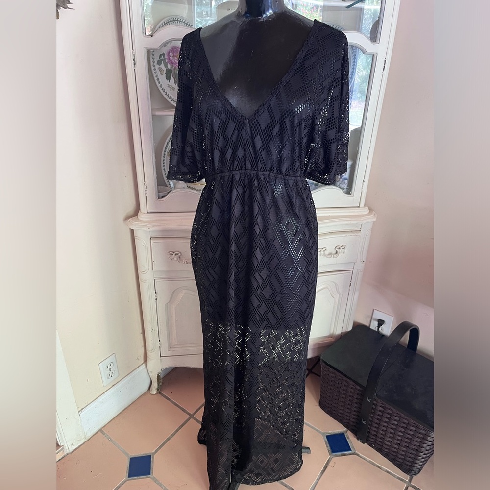 Xhilaration Black Lace/Eyelet Coverup Size XL